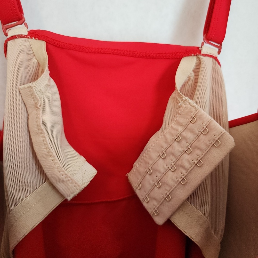 Cacique Bandeau Tankini Womens Size 40F Red Padded Swimwear Underwire Plus *Flaw - Picture 12 of 13